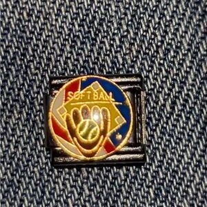 Softball Italian bracelet charm